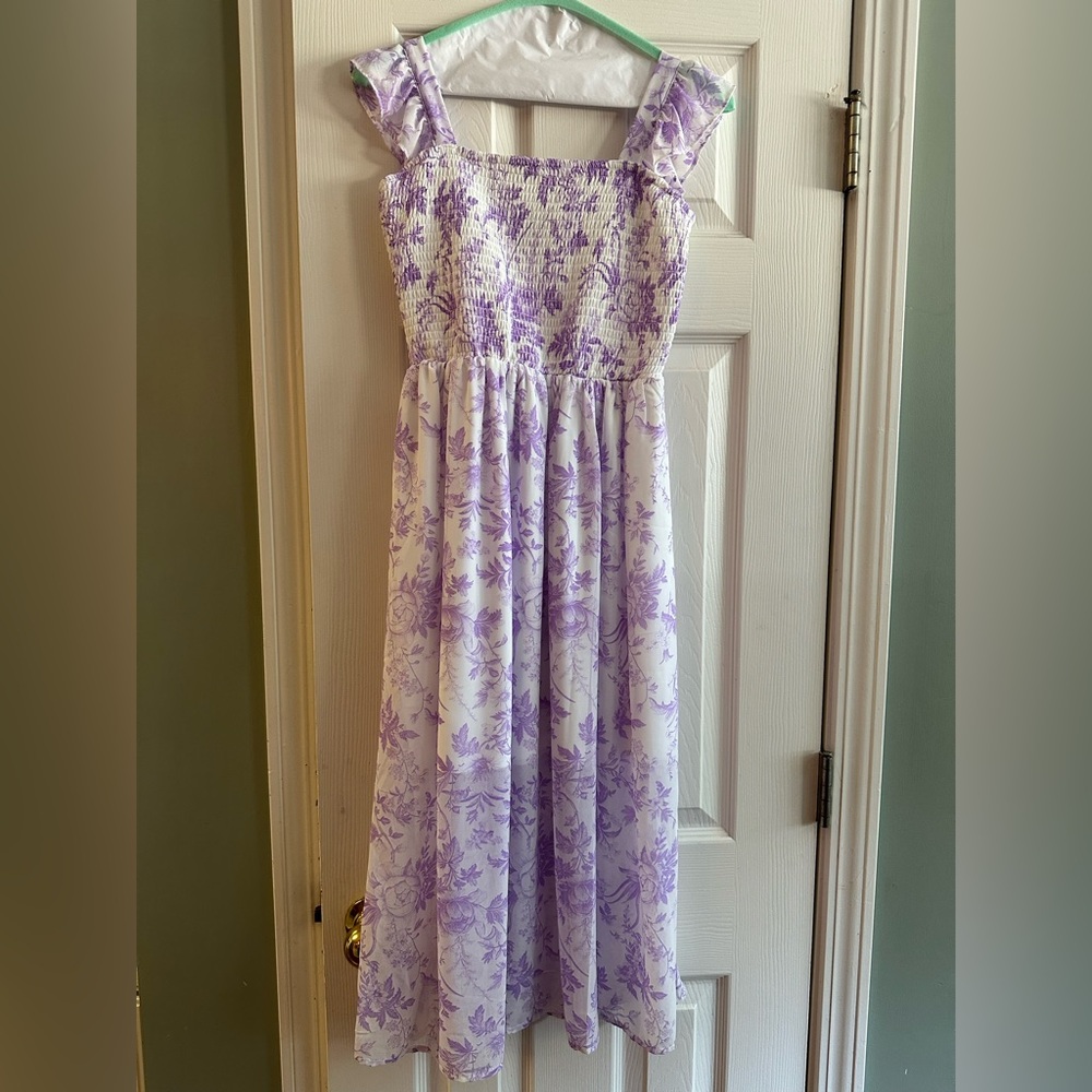 Rare Editions Lavender Floral Kids Dress